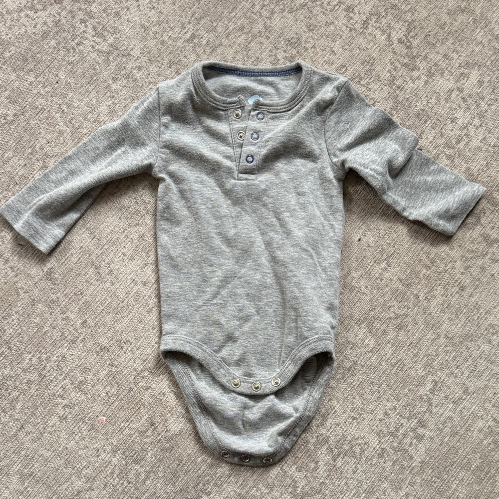 Cloud Island Grey Long-Sleeve Baby One-Piece Bodysuit
